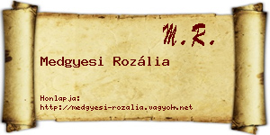 Medgyesi Rozália névjegykártya